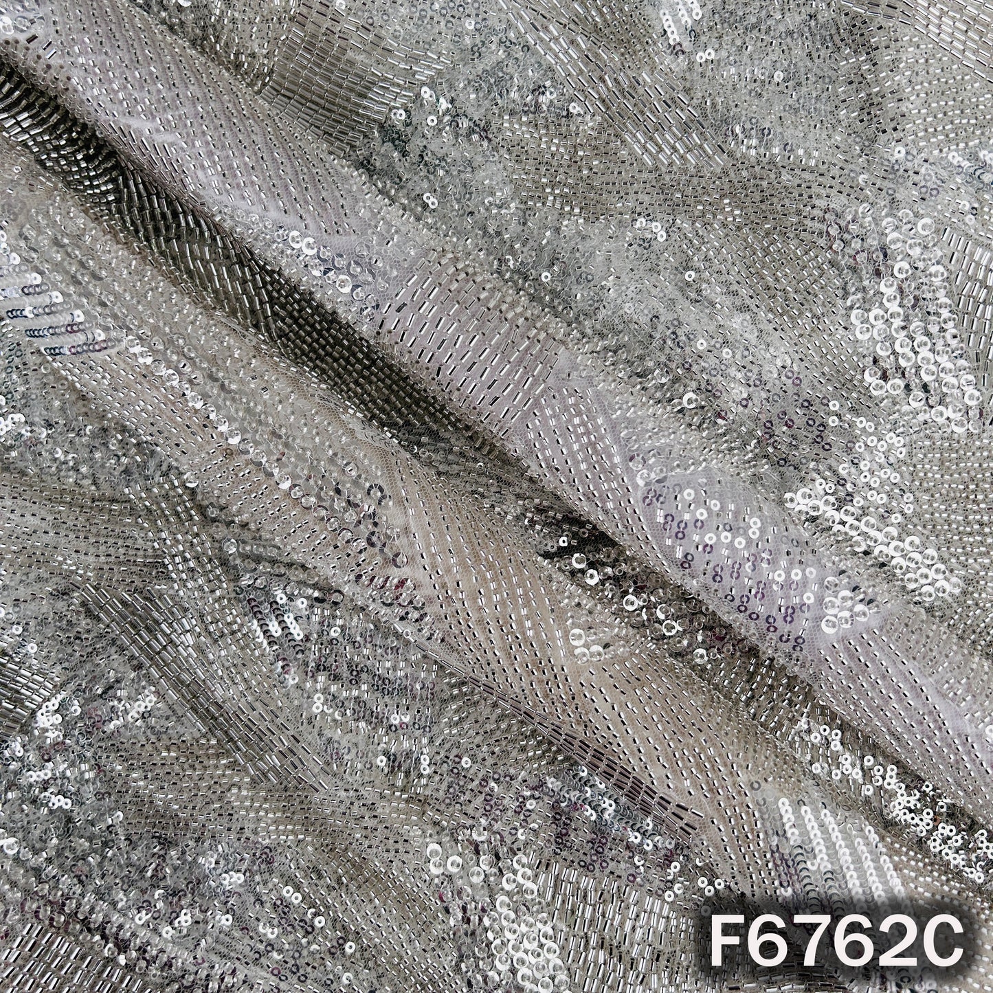 Cut Dana Sequins Embroidered Net Fabric - F6762