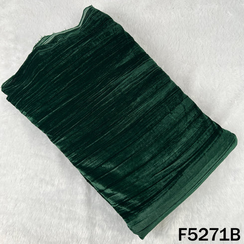 Zari Sequins Embroidered Wrinkled Velvet Fabric - F5271