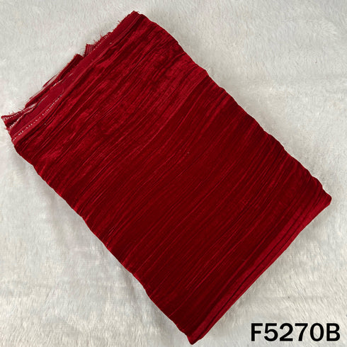 Zari Sequins Embroidered Wrinkled Velvet Fabric - F5270