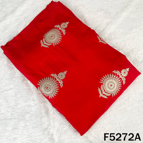 Zari Sequins Thread Work Viscose Crepe Fabric - F5272