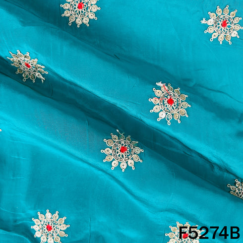 Zari Sequins Thread Work Viscose Crepe Fabric - F5274