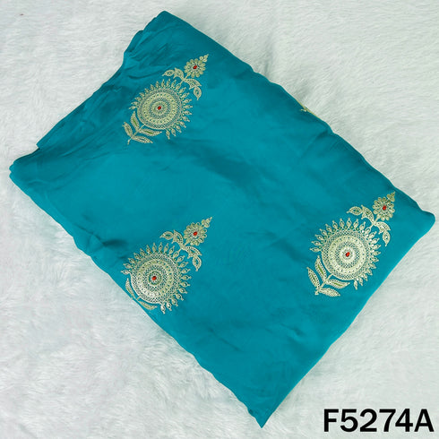 Zari Sequins Thread Work Viscose Crepe Fabric - F5274