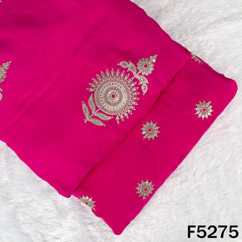 Zari Sequins Thread Work Viscose Crepe Fabric - F5275