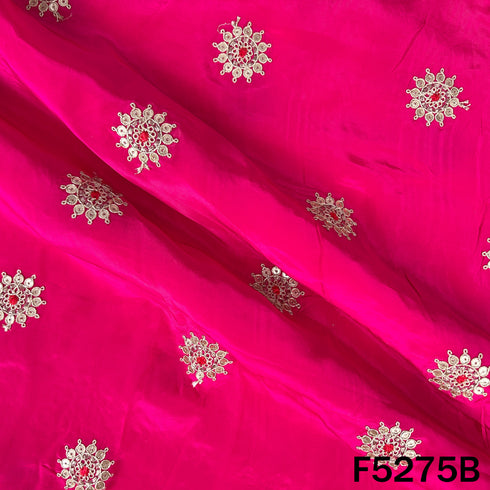 Zari Sequins Thread Work Viscose Crepe Fabric - F5275