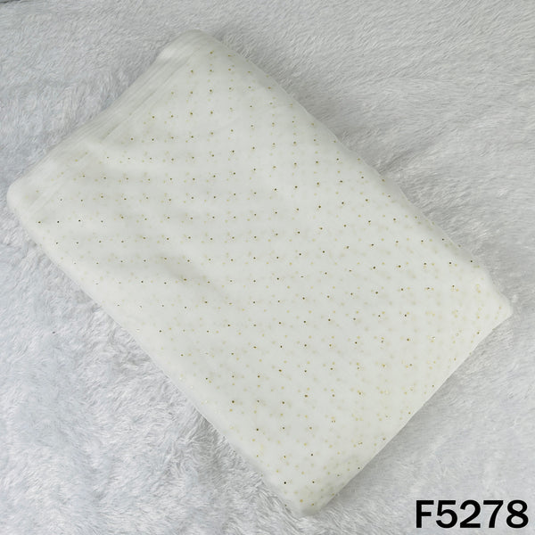 Dyeable Gold Pasted Mukaish Work Organza Fabric - F5278