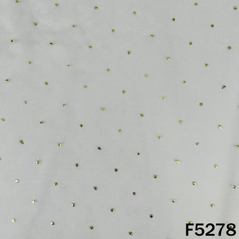 Dyeable Gold Pasted Mukaish Work Organza Fabric - F5278