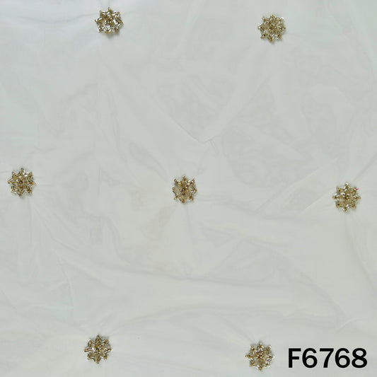 Dyeable Cut Dana Sequins Work Net Fabric - F6768