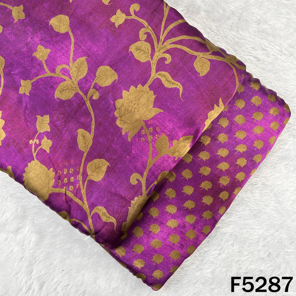 Digital Print Gajji Silk Fabric - F5287