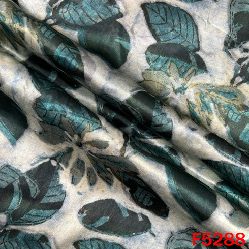 Digital Print Gajji Silk Fabric - F5288