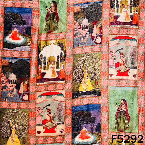 Digital Print micro Velvet Fabric - F5292