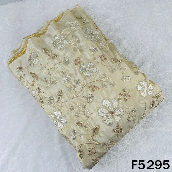 Cut Dana Thread Sequins Embroidered Shimmer Tissue Fabric - F5295