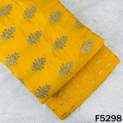 Zari Sequins Embroidered Chinnon Chiffon Fabric - F5298