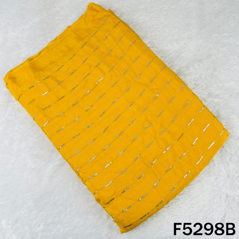 Zari Sequins Embroidered Chinnon Chiffon Fabric - F5298