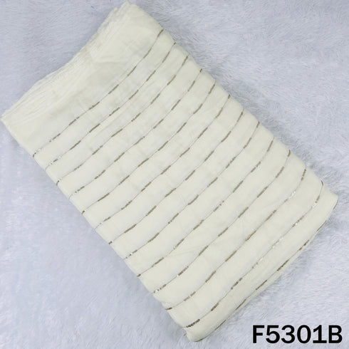 Zari Sequins Embroidered Chinnon Chiffon Fabric - F5301