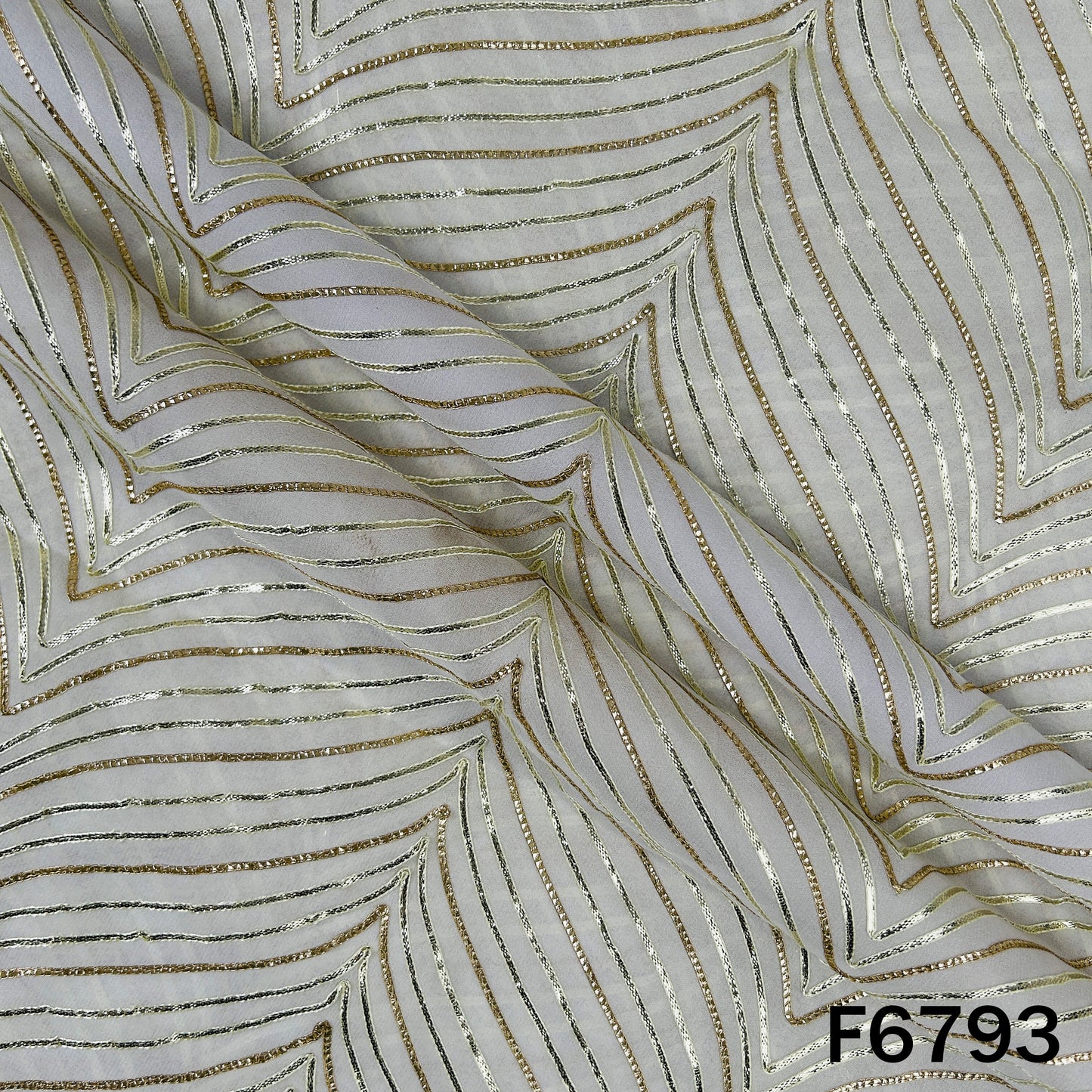 Dyeable Gota Patti Georgette Fabric - F6793