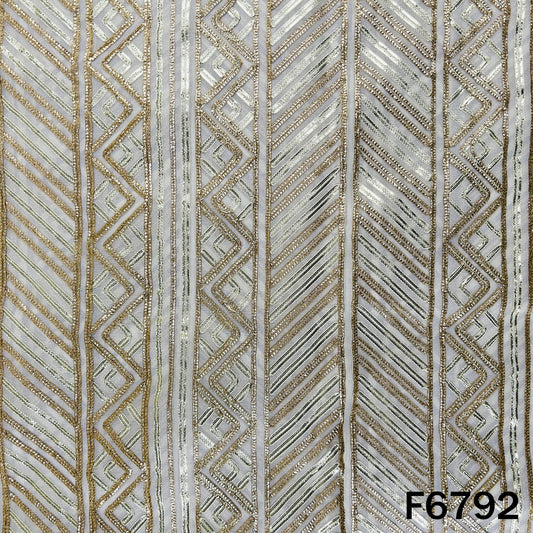 Dyeable Gota Patti Work Georgette Fabric - F6792