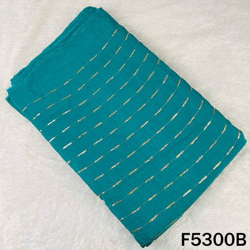 Zari Sequins Embroidered Chinnon Chiffon Fabric - F5300