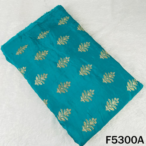 Zari Sequins Embroidered Chinnon Chiffon Fabric - F5300