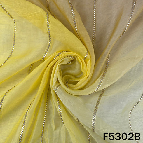 Gota Work Ombre Shade Mul Chanderi Fabric - F5302