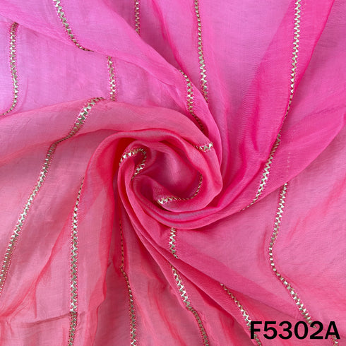 Gota Work Ombre Shade Mul Chanderi Fabric - F5302