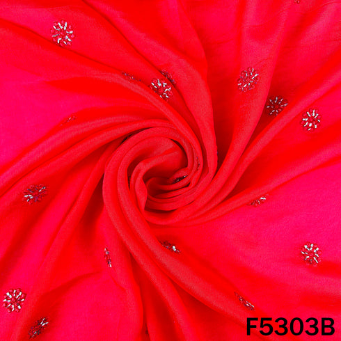 Cut Dana Thread Work Chinnon Chiffon Fabric - F5303