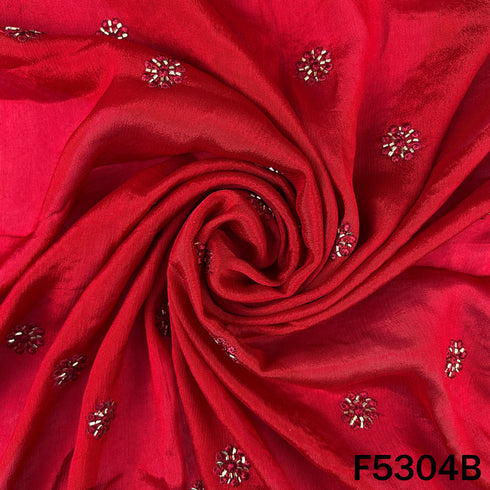 Cut Dana Thread Work Chinnon Chiffon Fabric - F5304