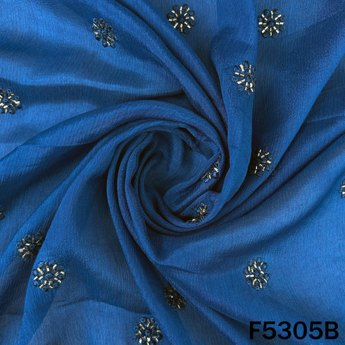 Cut Dana Thread Work Chinnon Chiffon Fabric - F5305