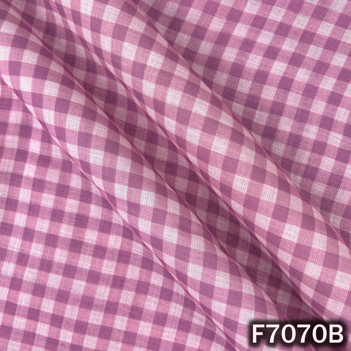 Printed Check Linen Fabric - F7070