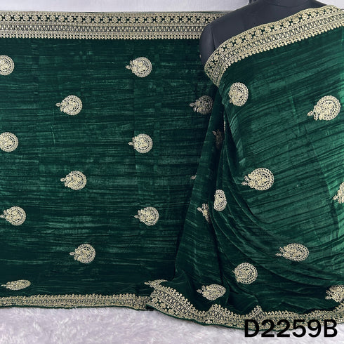 Zari Sequins Embroidered Crush Velvet Dupatta - D2259