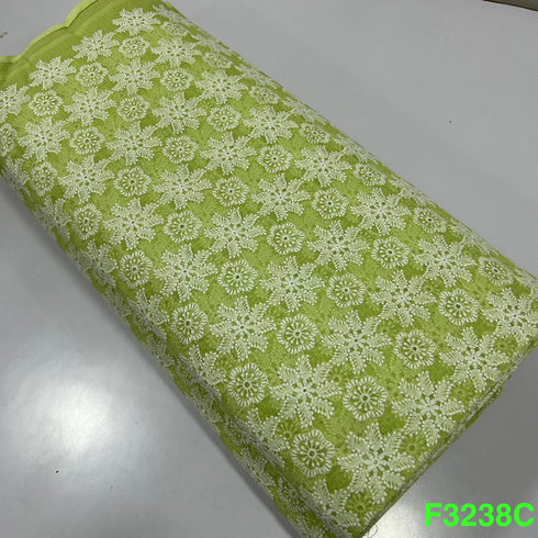 Thread Embroidered Kota Cotton Fabric-F3238