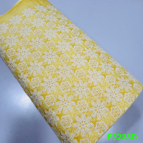 Thread Embroidered Kota Cotton Fabric-F3238