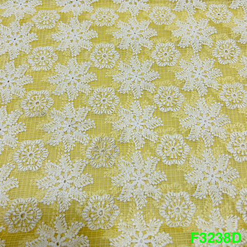 Thread Embroidered Kota Cotton Fabric-F3238