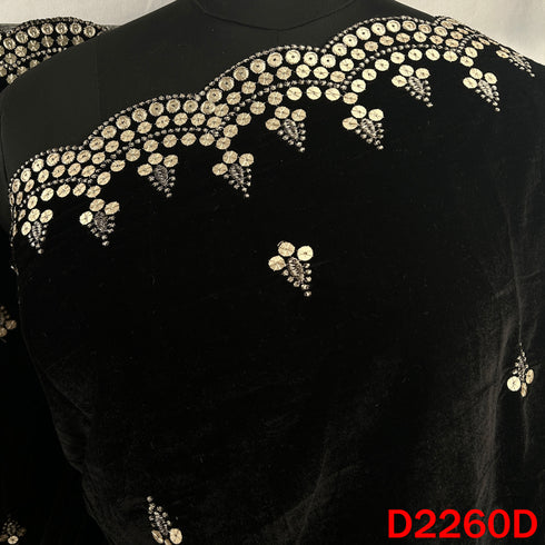 Zari Sequins Embroidered Velvet Dupatta - D2260