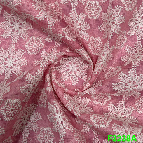 Thread Embroidered Kota Cotton Fabric-F3238