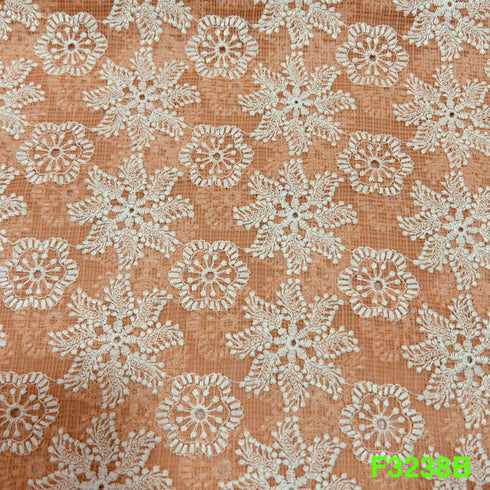 Thread Embroidered Kota Cotton Fabric-F3238