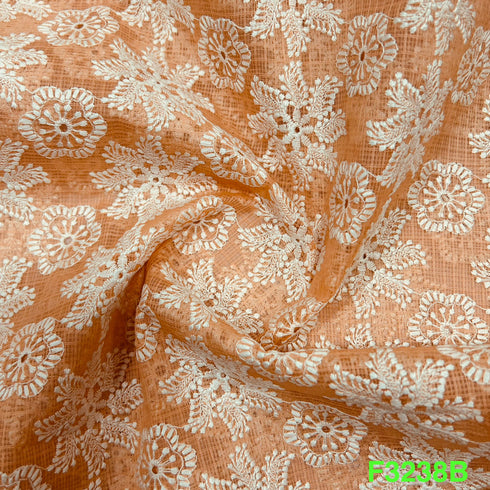 Thread Embroidered Kota Cotton Fabric-F3238