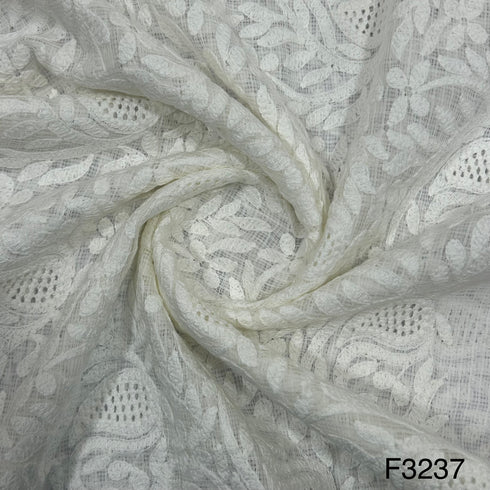 Thread Embroidered Kota Cotton Fabric-F3237