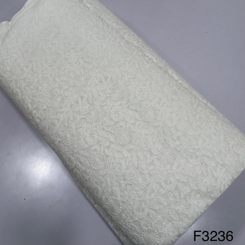 Thread Embroidered Kota Cotton Fabric-F3235