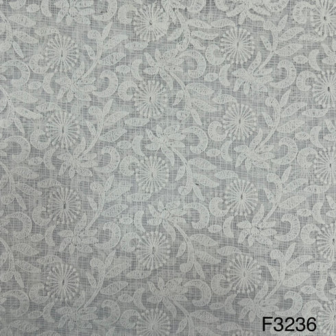 Thread Embroidered Kota Cotton Fabric-F3235