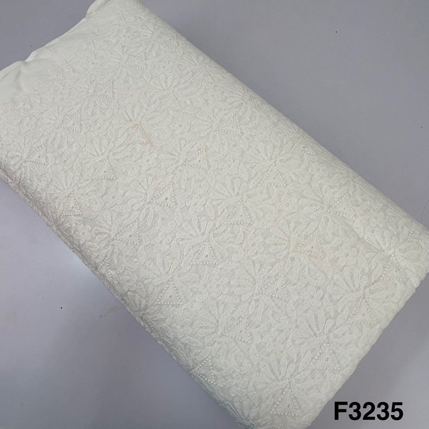 Thread Embroidered Kota Cotton Fabric-F3235