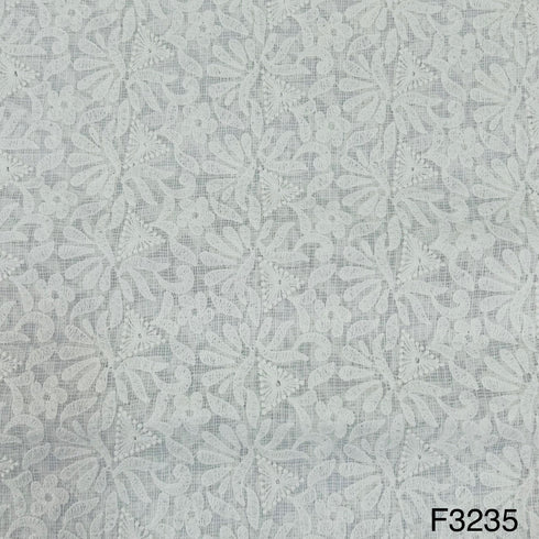 Thread Embroidered Kota Cotton Fabric-F3235