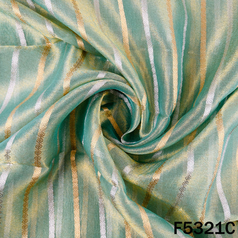 Zari Work Pure Tissue Fabric - F5321