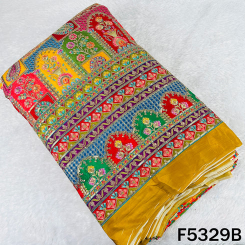 Zari Sequins Embroidered Crepe Fabric - F5329