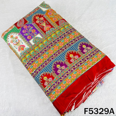 Zari Sequins Embroidered Crepe Fabric - F5329