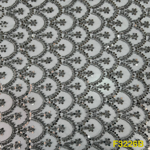 Cut Dana Embroidered Net Fabric - F3226