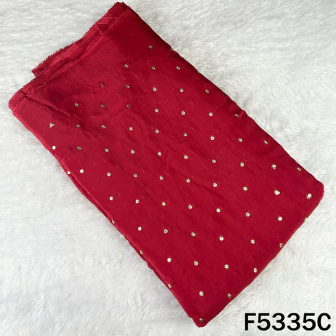 Zari Sequins Work Chinnon Chiffon Fabric - F5335