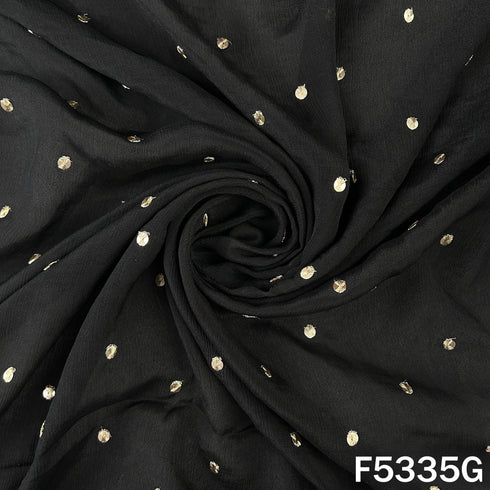 Zari Sequins Work Chinnon Chiffon Fabric - F5335