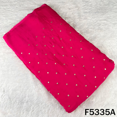 Zari Sequins Work Chinnon Chiffon Fabric - F5335