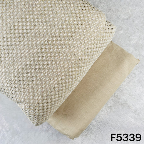 Cut Dana Thread Embroidered Linen Cotton Fabric - F5339