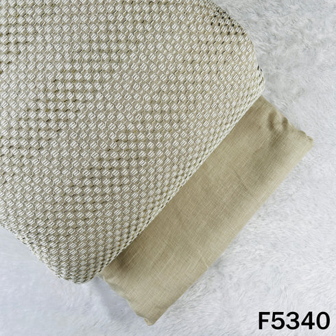 Cut Dana Thread Embroidered Linen Cotton Fabric - F5340